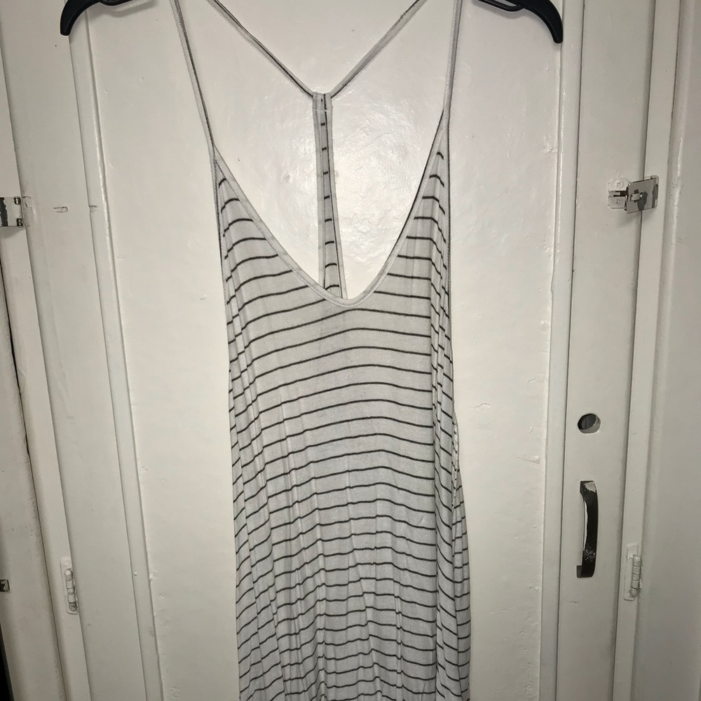 Dainty black & white striped tank top